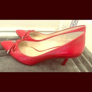 Michael Kors red patent leather heels